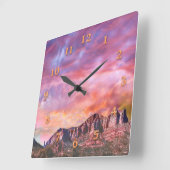 SEDONA ARIZONA Roter Rock Sunset Quadratische Wanduhr (Winkel)
