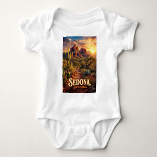 Sedona Arizona Sonnenuntergang Rote Felsen Wüsten Baby Strampler