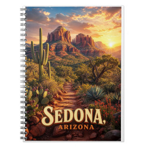 Sedona Arizona Sonnenuntergang Rote Felsen Wüsten Notizblock