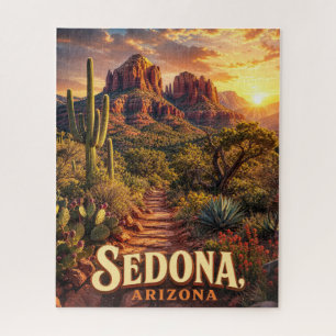 Sedona Arizona Sonnenuntergang Rote Felsen Wüsten Puzzle