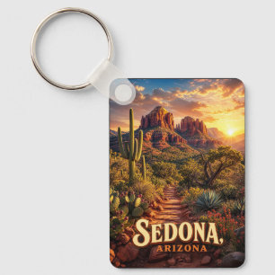 Sedona Arizona Sonnenuntergang Rote Felsen Wüsten Schlüsselanhänger