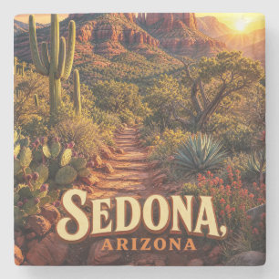 Sedona Arizona Sonnenuntergang Rote Felsen Wüsten Steinuntersetzer