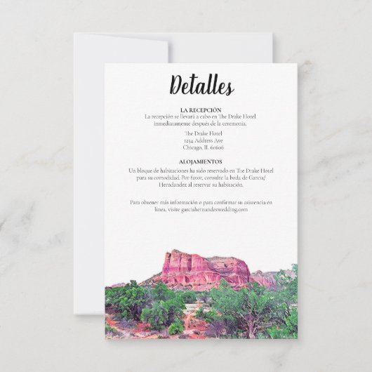Sedona Arizona Spanish Dettales Card Einladung (Vorderseite)