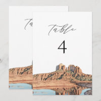 SEDONA Arizona Tischnummer Karte