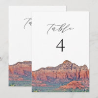 SEDONA Arizona Tischnummer Karte