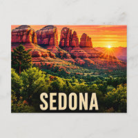 Sedona Arizona USA Rote Felsen Sonnenuntergang Can