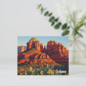 Sedona Arizona Vintage Kaktus Postkarte (Stehend Vorderseite)