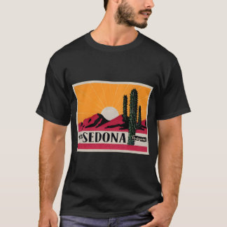 Sedona Arizona Vintage Style Kaktus Berge Reise T-Shirt