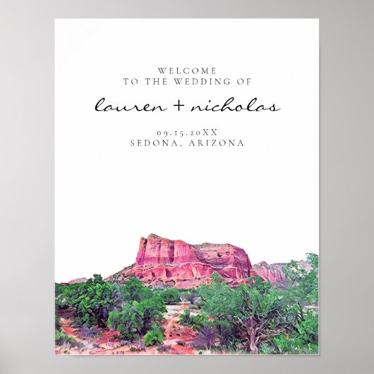 Sedona Arizona Wedding Welcome Sign Poster (Vorne)