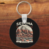 Sedona Az Hiking Outdoors Mountain Sedona Usa Retr Schlüsselanhänger (Vorderseite)