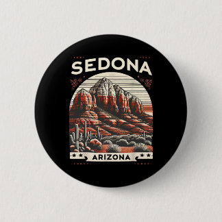 Sedona Az Wandern Outdoor Berg Sedona USA Retro Button