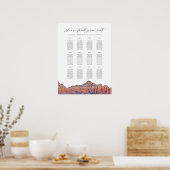 SEDONA-bemalt Skyline-Hochzeitstabelle Poster (Küche)