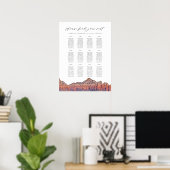 SEDONA-bemalt Skyline-Hochzeitstabelle Poster (Heimbüro)