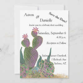 Sedona Cactus Blume Save the Date Card