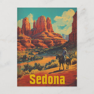 Sedona Cowboy vintage Postkarte