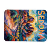 Sedona Desert Red Rock Travel Colorful Van Gogh Magnet (Horizontal)
