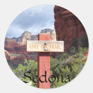 Sedona Ende der Spur Runder Aufkleber