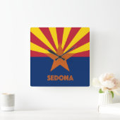 Sedona-Flagge Quadratische Wanduhr (Zuhause)