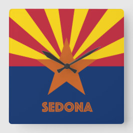 Sedona-Flagge Quadratische Wanduhr