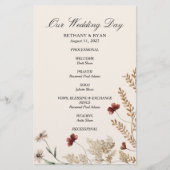 Sedona Garden Flat Wedding Programm (Vorderseite)