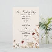 Sedona Garden Flat Wedding Programm (Stehend Vorderseite)
