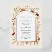 Sedona Garden Wedding Foil Einladung (Vorderseite)