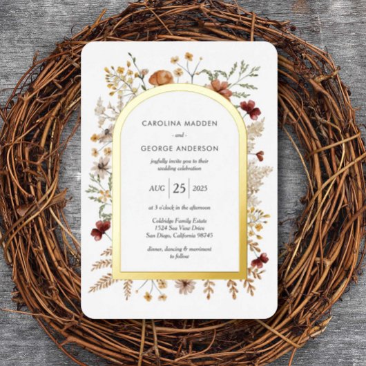 Sedona Garden Wedding Foil Einladung