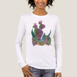 Sedona-Kaktus-Blumen-Langarm-T-Shirt Tri-Blend Shirt