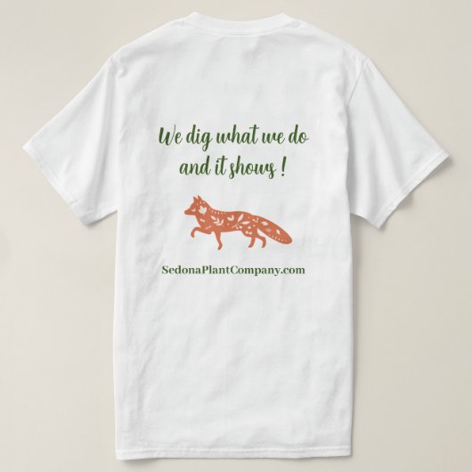Sedona Pflanze Company Fox T - Shirt (Design Rückseite)