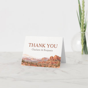 Sedona Red Rock Aquarell-Terrakotta-Hochzeit Dankeskarte