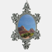 Sedona Red rocks Schneeflocken Zinn-Ornament (Links)