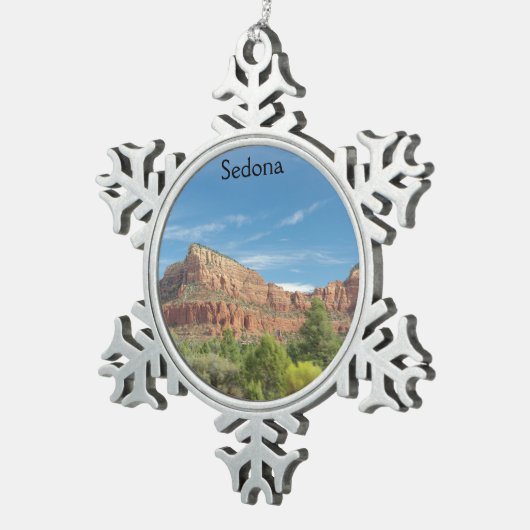 Sedona Red rocks Schneeflocken Zinn-Ornament (Rechts)
