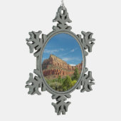Sedona Red rocks Schneeflocken Zinn-Ornament (Links)