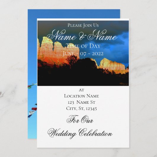 Sedona Red Rocks Thunder_Cove Einladung (Vorne/Hinten)
