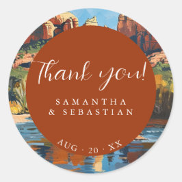 Sedona Rock Cathedral Rock Runder Aufkleber