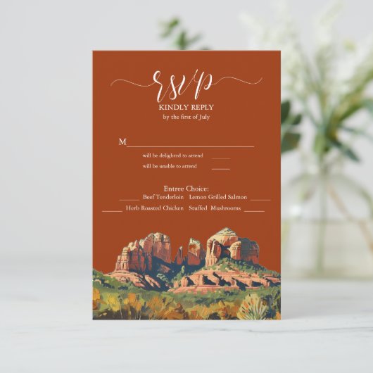 Sedona Rock Kathedrale Auswahl RSVP Karte (Stehend Vorderseite)