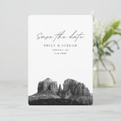 Sedona Save the Date Black & White Wedding Einladung (Stehend Vorderseite)