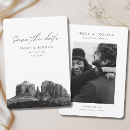 Sedona Save the Date Black & White Wedding Einladung