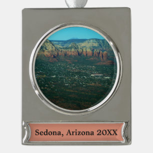 Sedona und Coffee Pot Rock aus der Luft Banner-Ornament Silber