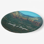 Sedona und Coffee Pot Rock aus der Luft Pappteller (Schrägansicht)