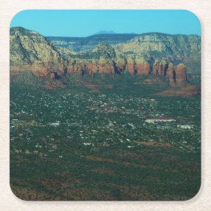 Sedona und Coffee Pot Rock aus der Luft Rechteckiger Pappuntersetzer