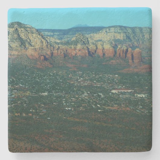 Sedona und Coffee Pot Rock aus der Luft Steinuntersetzer (Vorderseite)