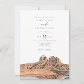 SEDONA Watercolor Boho Wüste Foto Wedding Einladung (Vorderseite)