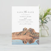 SEDONA Watercolor Wüste Skyline Save the Date Inv Einladung (Stehend Vorderseite)