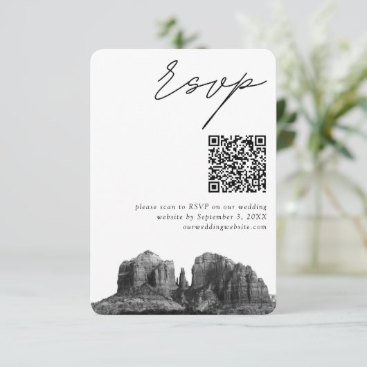 Sedona Wedding Modern UAWG QR Code Begleitkarte (Stehend Vorderseite)