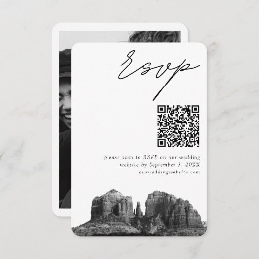Sedona Wedding Modern UAWG QR Code Begleitkarte (Vorne/Hinten)