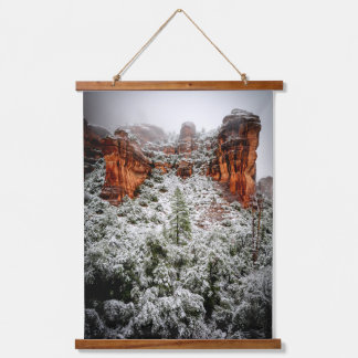 Sedona Winter Canyons Wandteppich Mit Holzrahmen