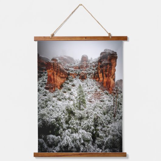 Sedona Winter Canyons Wandteppich Mit Holzrahmen (Vorderseite)