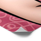 Seducress Woman auf Aqua Stripe Poster (Ecke)