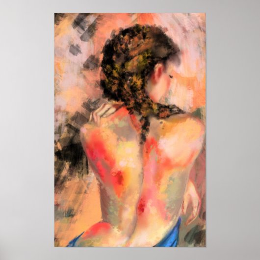 Seductive Lady Woman Body Poster Art - Malerei (Vorne)